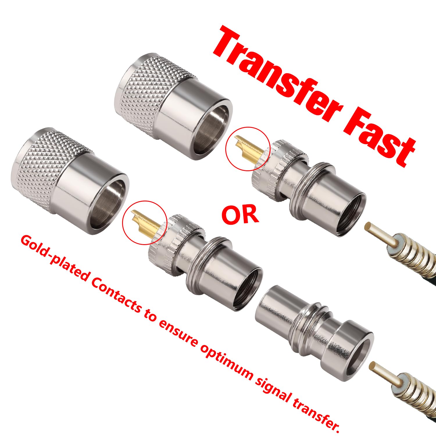 Adattatore UHF Femmina A SMA Maschio Per Antenne Radio | Connettore Coassiale RF SO239/PL259 | Per Radio Amatore E SDR (2 Pezzi) - Foto 2