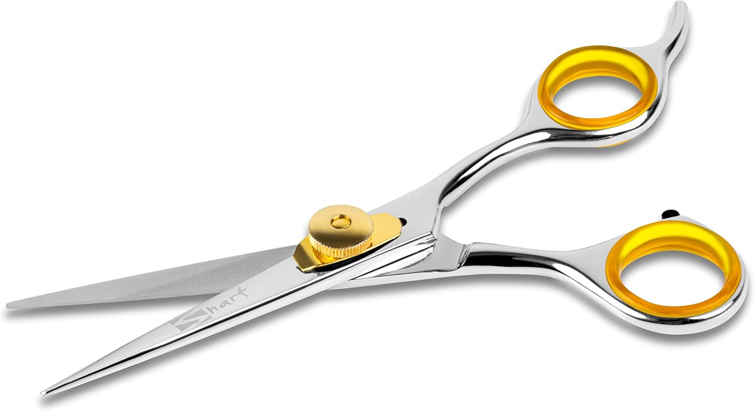 SHARF Professional 5.75” Straight Barber Scissors: Sharp 440c Japanese Stainless Steel Hair Cutting Shears For Men & Women| Gold Touch Series Trimming Scissors w/Easy Grip Handles