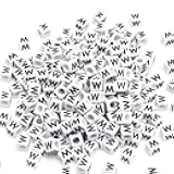 Eppingwin 400 PCS Acrylic Letter Beads, 66 mm Square, Alphabet for Bracelets (W)