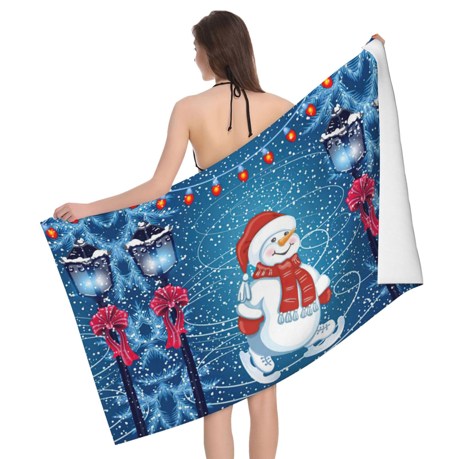 Serviette de bain microfibre cadeau idéal pour anniversaire et mariage d'hiver