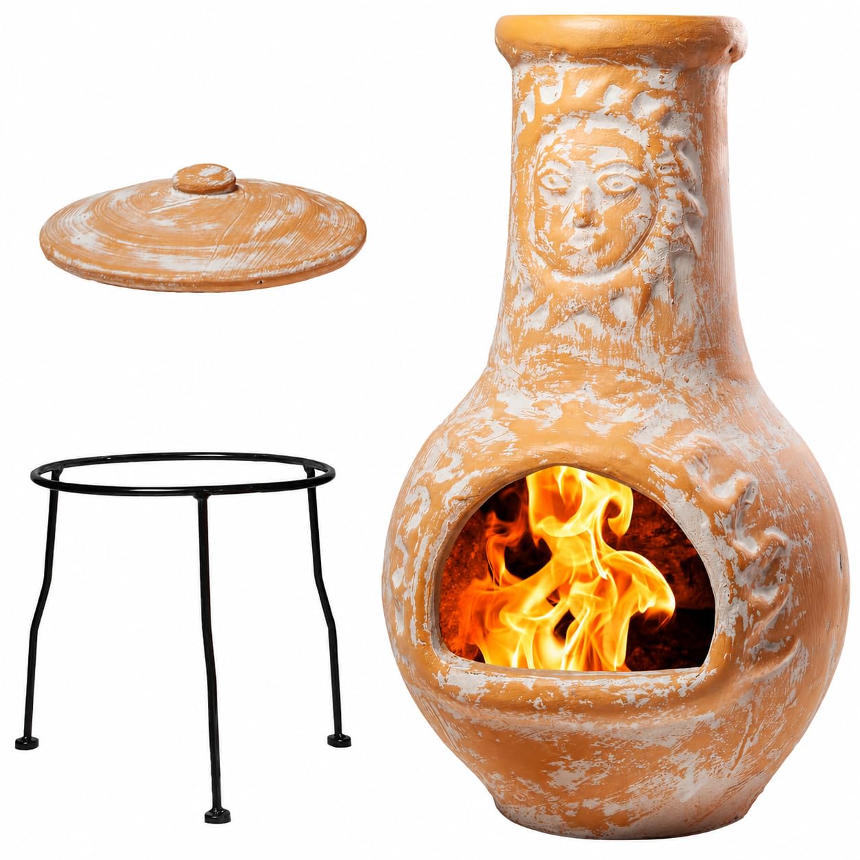 Amazon.com : Wiosi Medium 𝗖𝗵𝗶𝗺𝗶𝗻𝗲𝗮 Outdoor Fireplace for