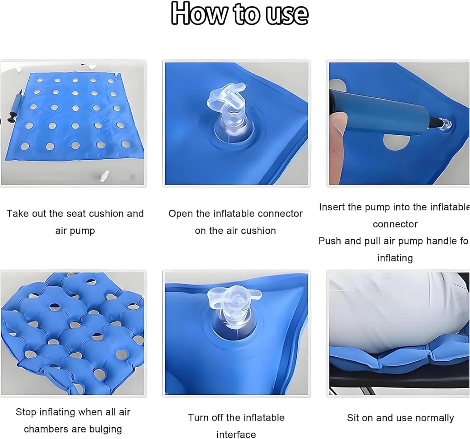 Materasso A Pressione Alternata Con Pompa Elettrica, Materasso Antidecubito Con 55 Fori Di Ventilazione, Materiale In Pvc, Materassino Gonfiabile Pieghevole E Portatile Per Anziani E Disabili.