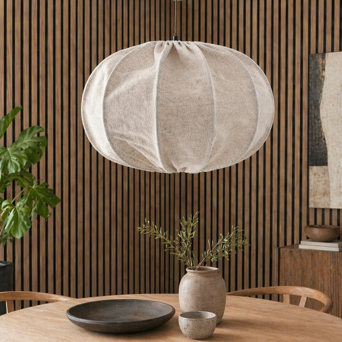 CGC Lighting Modern Fabric Lamp Shade Solid Opal White Bottom Diffuser Drum Pendant Table Lamp Bedroom Dining Room Lounge (Black) — view 4