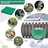 Vista 4 de Forwe Paquete de 4 Fundas para Plantas Protección contra Congelación 47" x 31" Cubiertas Protectoras de Plantas de Invierno con Cordón Mantas contra