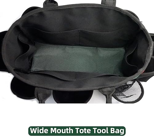Miniatura 3 de MELOTOUGH Bolsa de suministro de 14 pulgadas Bolsa de herramientas con parte superior abierta Bolsa organizadora de herramientas con correa para el