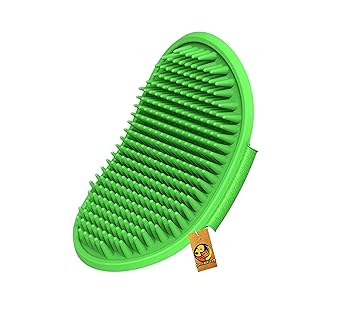 Foodie Puppies Pet Massage Rubber Bath Glove for Dogs, Cats, Rabbit, & Hamster | Grooming Shampoo Washing Soothing Bristles Hand Brush Comb - 1 Piece (Soothing Glove) - image, photos
