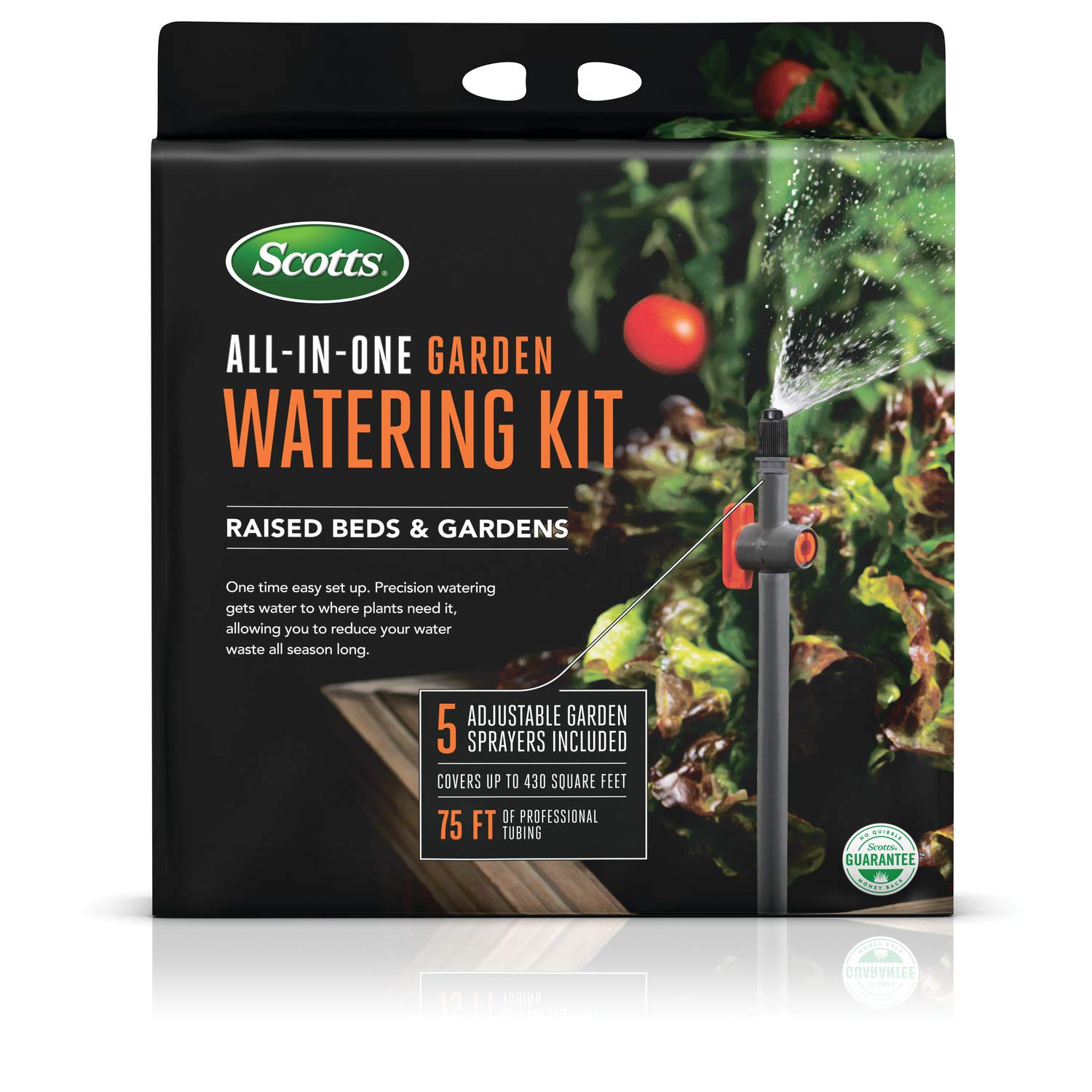 Scotts All-in-One Garden Watering Kit - Includes 75 ft. of Professional Tubing, Precision Watering for Raised Beds and Gardens, Covers up to 430 sq ft
