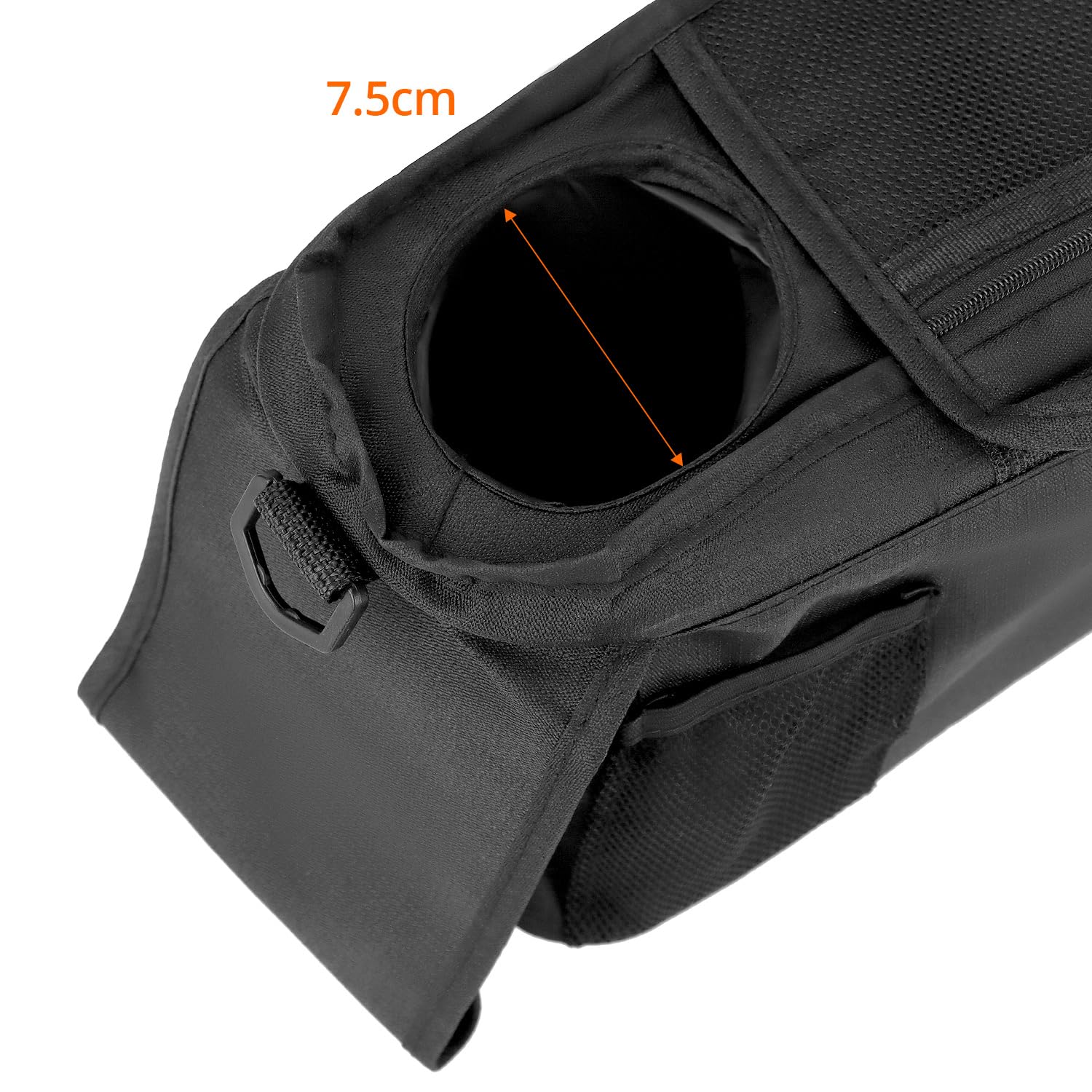 QWORK® Organizador de Cochecito Universal con portavasos aislantes, Bolsa removible y Correa de Hombro Ajustable - Negro