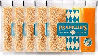Franklin’s Gourmet Popcorn All-In-One Pre-Measured Packs - 4oz. Pack of 10 - Butter Flavored Coconut Oil + Butter Salt Pop...