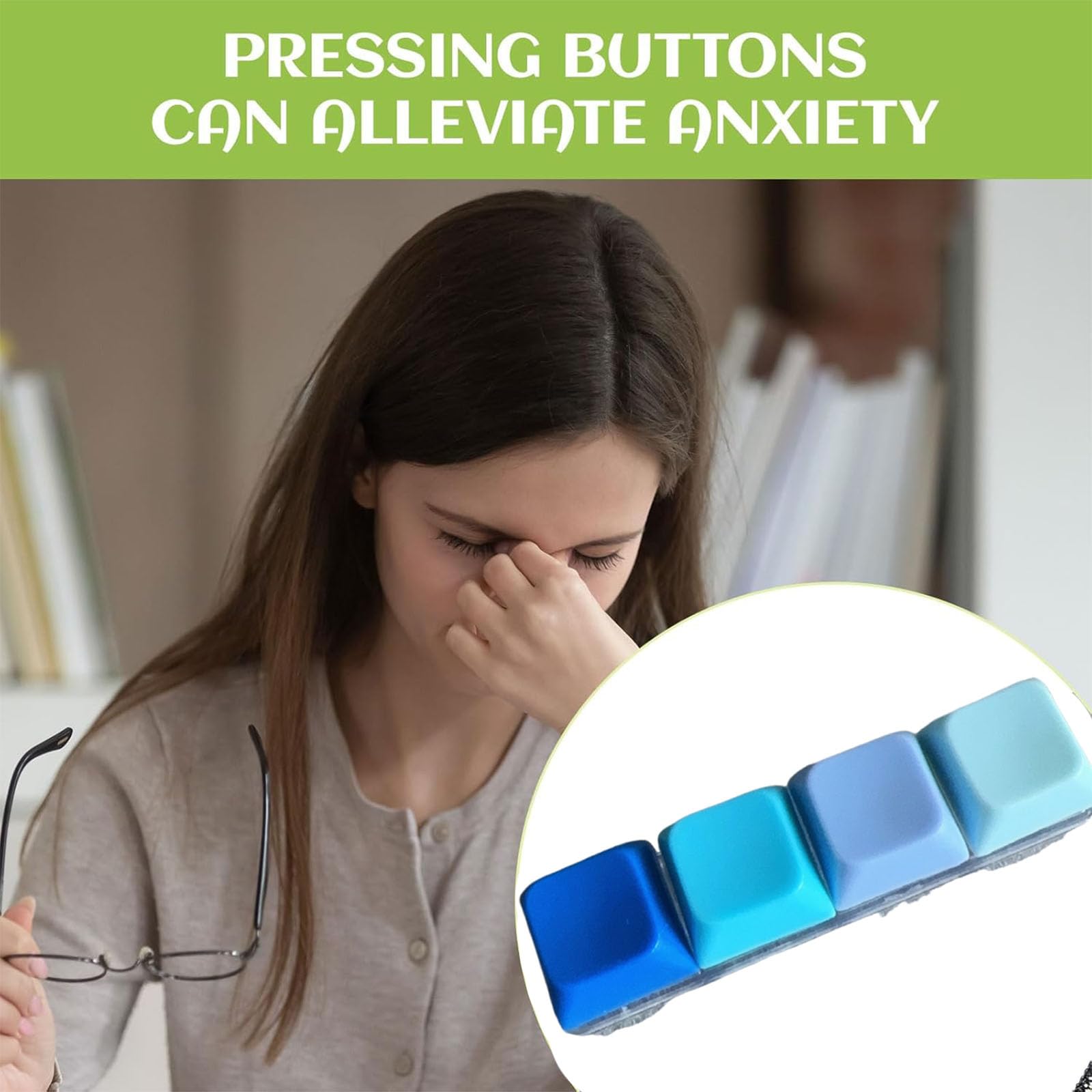 2PCS Keyboard Clicker Keyboard Keychain, 4-Key Stress Relief Decorative Ornament, Portable Hanging Accessory for Office Home Bag - Image 4