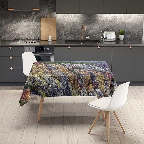 Miniatura 2 de Mantel rectangular de montaña para mesa, mantel rústico para decoración del hogar, cocina, 52 x 70 pulgadas