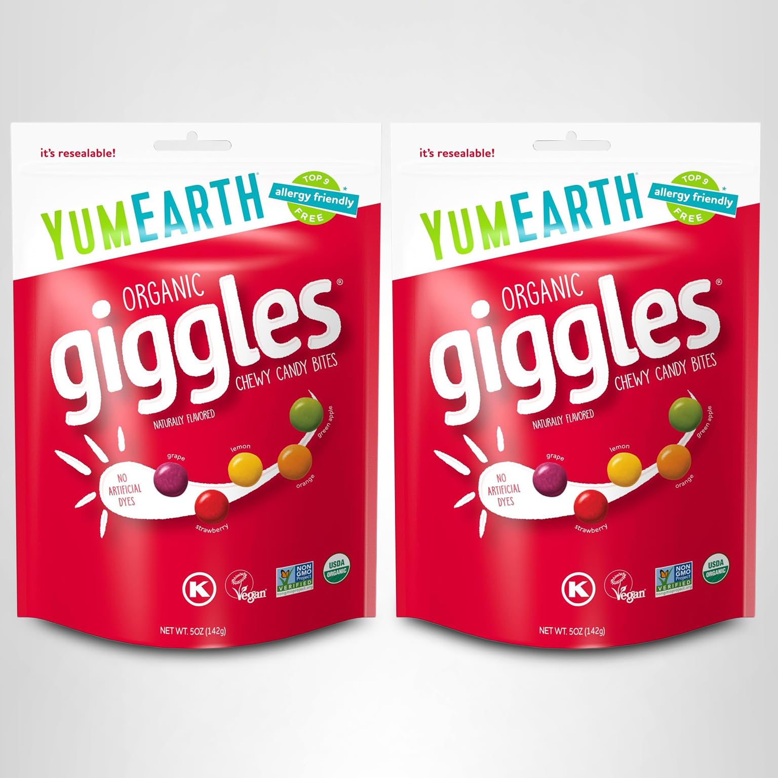 YumEarth Organic Giggles Chewy Candy – Allergy Friendly, No