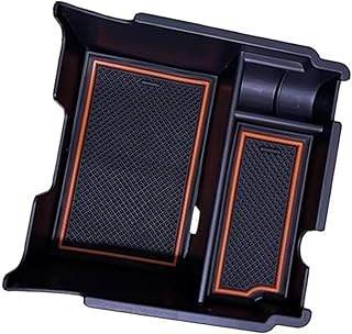 1個 車センターアームレスト収納ボックス ブラック ABS オフロード 2018-2023用 コンソールアームレストホルダー(BLACK Orange)