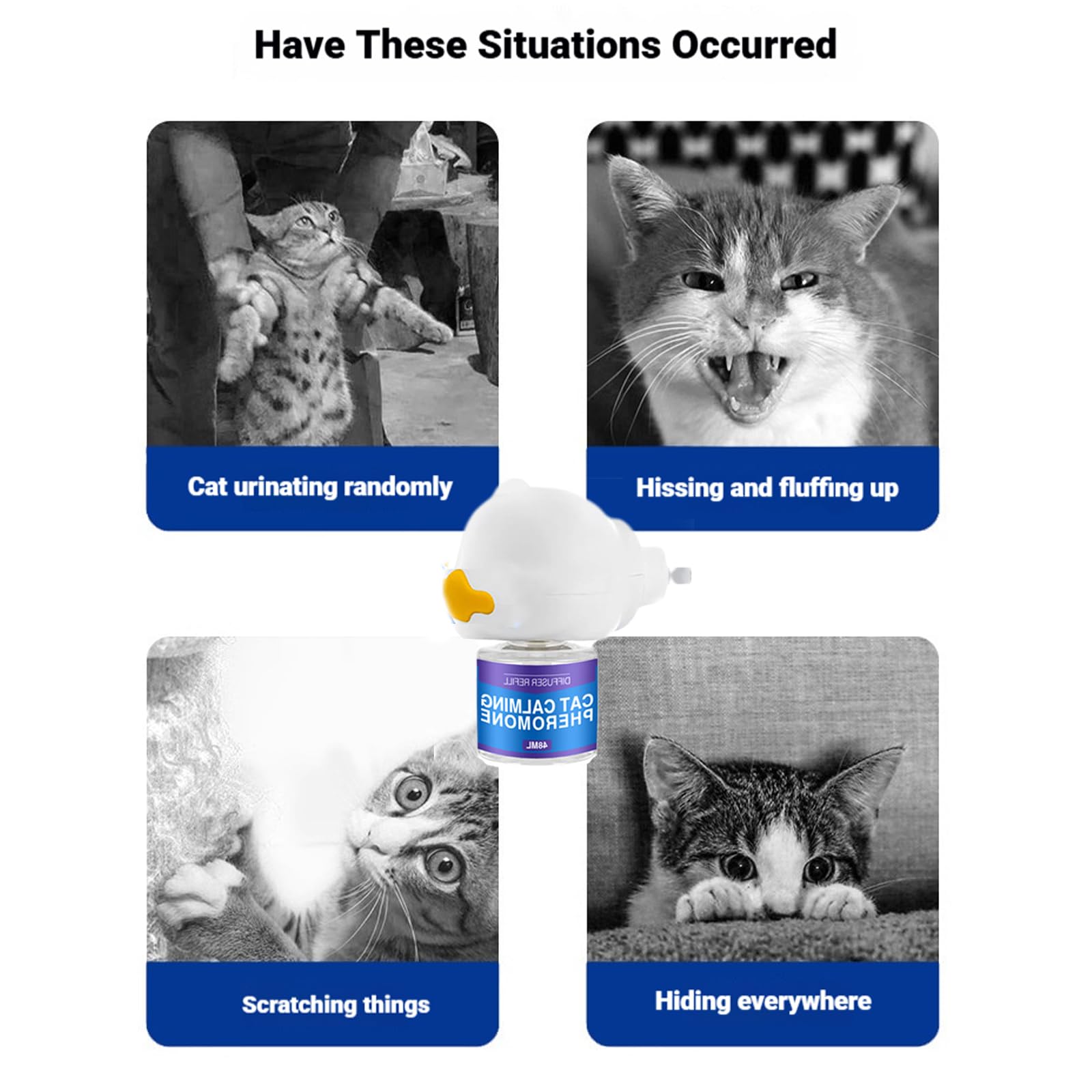 Petwellness Diffuseur Chat, Petwellness Diffuseur Chat Pour Arrêter De Faire Pipi Partout 6 En 1, Pet Wellness Diffuseur Pheromones Chat, Soulage Le Stress Anxieux,Réduit Les Bagarres (6 Bouteilles)