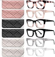 CCVOO 2.0 Stylish Blue Light Blocking Reading Glasses for Women - Comfortable Cheaters with UV Protection