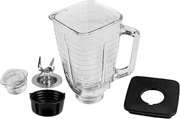 HQRP Glass Square Replacement Blender Jar Set, 4.5" Top Compatible with Oster Osterizer Blender Models, 5-Cup, 1.25L Pitcher, 0.33 Gallon Capacity