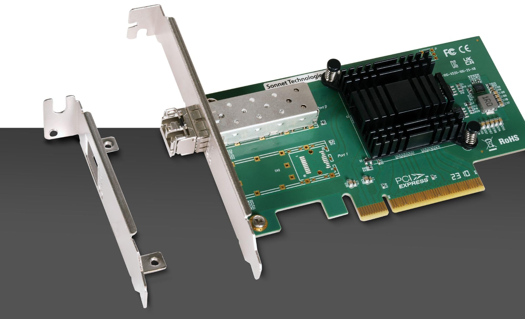 Sonnet Solo10G Carte PCIe SFP+ V2 - Carte PCIe Optique 10 Gigabit Ethernet avec émetteur-récepteur SFP+