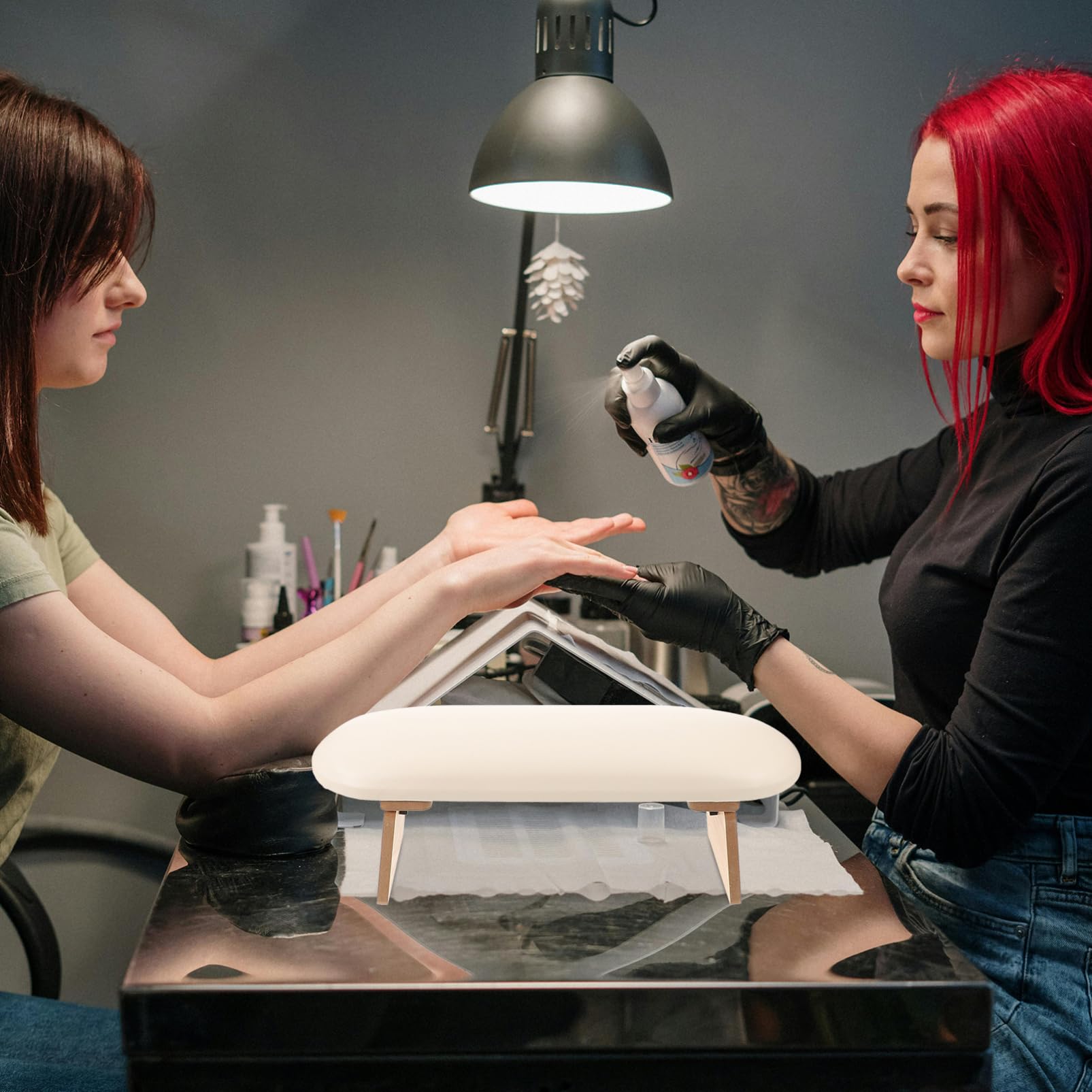 Cuscino Poggiamani Pieghevole per Manicure, Regolabile in Altezza | Pu e Spugna, Supporto Confortevole Legno, per Training Unghie e Uso Domestico DIY