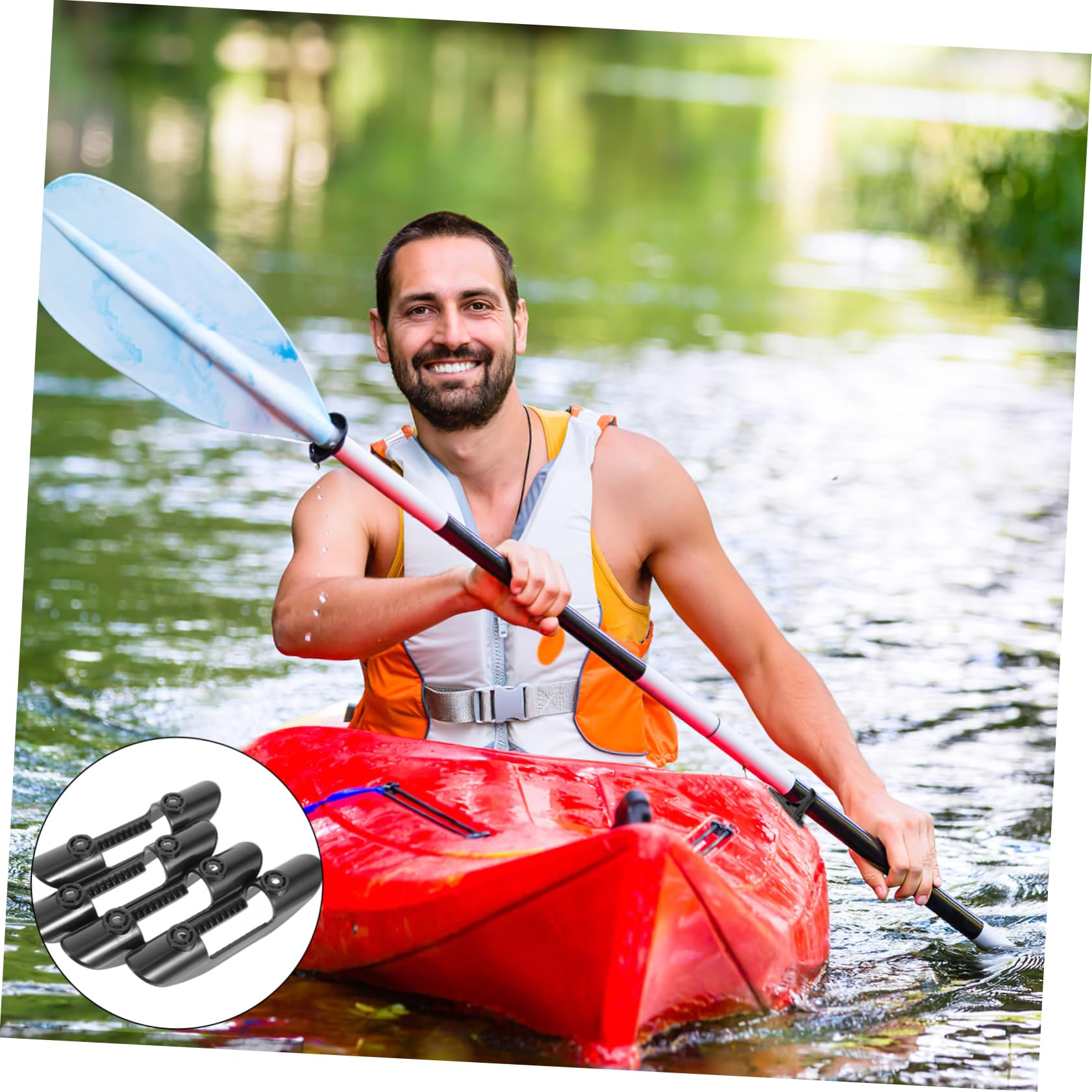Abaodam Fibbia a Paletta Clip Porta pagaia per Kayak Fermaglio a Paletta Porta pagaia Fisso Clip per pagaia per Canoe Morsetto a Paletta Montato sul Ponte plastica Black