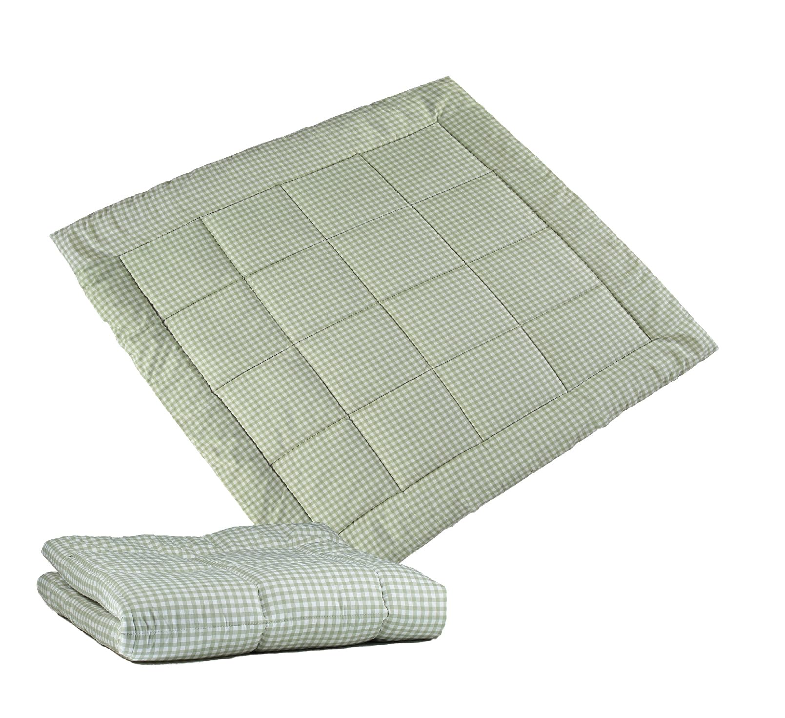 molis&co. Alfombra de Juegos para bebé. Alfombra Infantil Extragrande 120x120cm Plegable, portátil, Tapete de Suelo para niños pequeños y bebés. Súper Acolchada. Mint Tea. Oeko Tex 100.