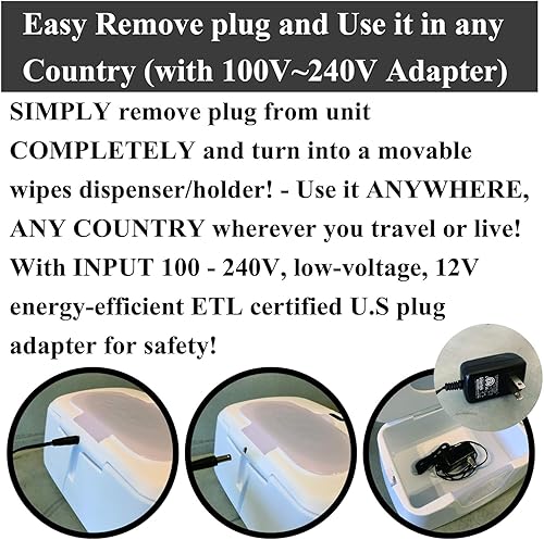 Miniatura 6 de Calentador de toallitas húmedas para bebés, dispensador, soporte y funda, con interruptor de encendidoapagado fácil de presionar, solo disponible en