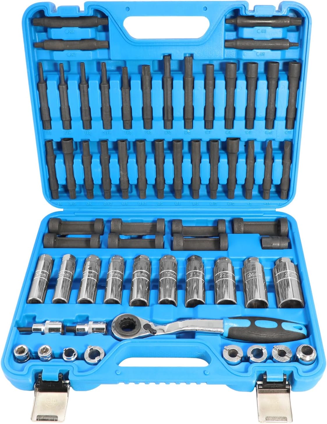 DPTOOL 60pc Shock Absorber Tool Shock Absorber Strut Nut Removal Fixed Kit Steering Hub Suspension Strut Spreader Remove Socket with Ratchet Adaptors