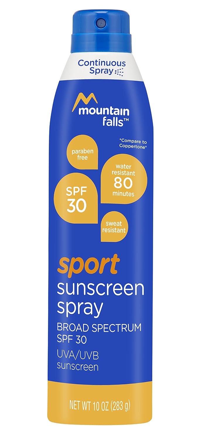 Mountain Falls Sport Sunscreen Continuous Spray, SPF 30 Broad Spectrum UVA/UVB Protection, 10 Ounce (Pack of 4)