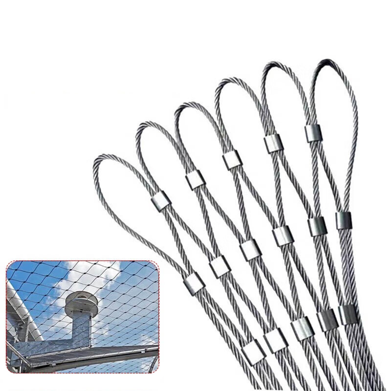 Filet de corde flexible acier inoxydable 304 pour cage de volaille et protection balcon