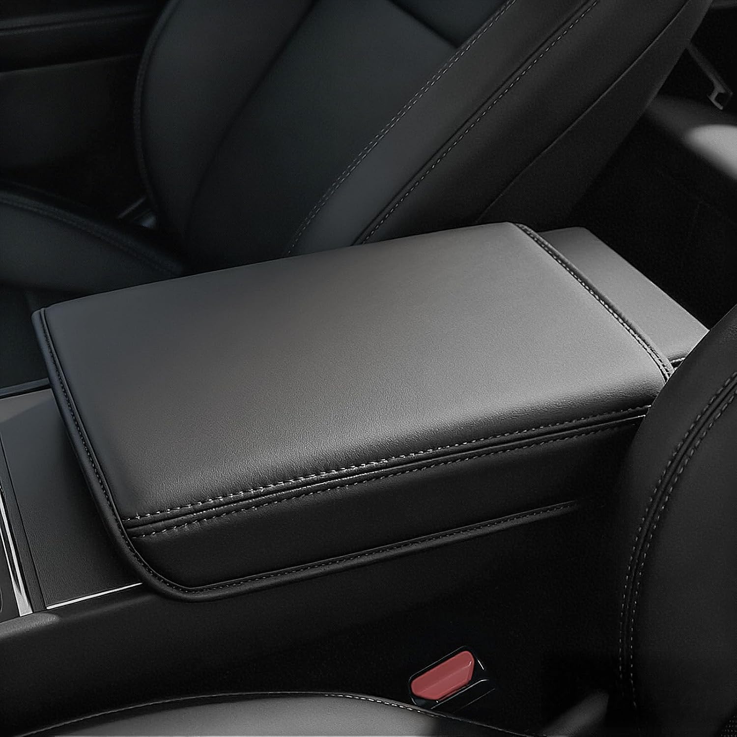 Center Console Leather Armrest Cover for Model Y Juniper & Model 3 Highland | Fits Model 3 Highland 2024-2027, Fits New Model Y Juniper 2025-2027, Tesla Model 3 Accessories, Tesla Model Y Accessories