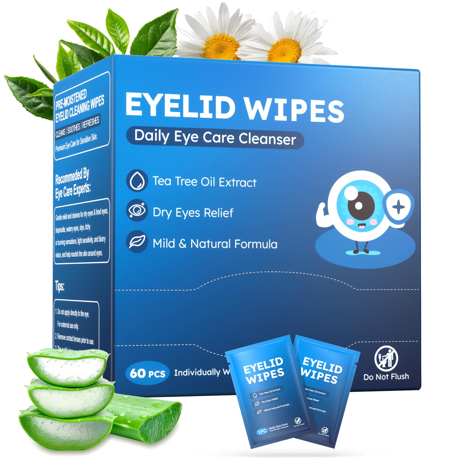30PCS Tea Tree Oil Eyelid Wipes for Dry Eyes & Blepharitis, Soothe & Clean — Amazon image 9