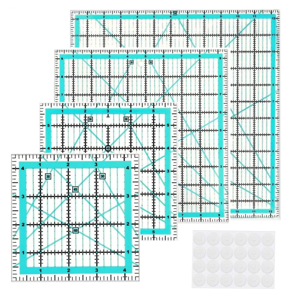 5 pezzi Righelli da trapuntatura e modelli, righello ad onde da 9,5