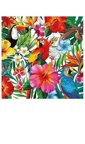 FIESTAS GUIRCA - 20 Servilletas Desechables Hawaii (16x16 cm) - Decoración de Mesa para Fiestas de Verano