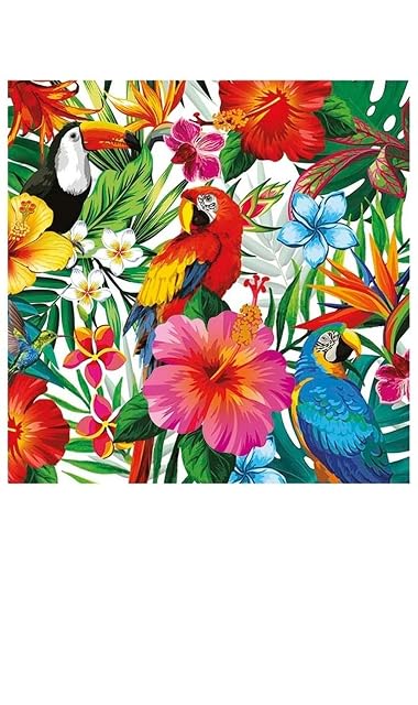 FIESTAS GUIRCA - 20 Servilletas Desechables Hawaii (16x16 cm) - Decoración de Mesa para Fiestas de Verano