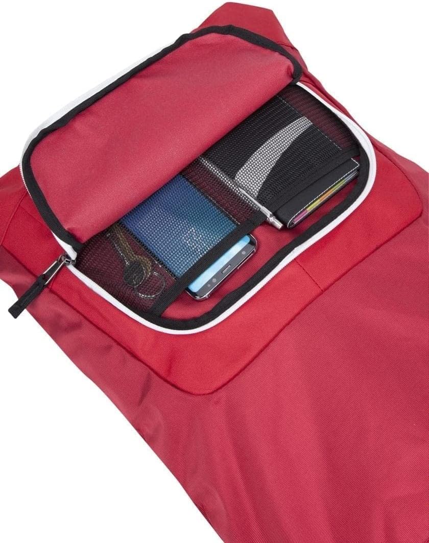 One Athletic Polyester Drawstring Bag, Red/Silver