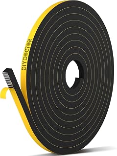 DIY Doctor Adhesive Foam Tape for Pull Excluders - 20m (L) x 6mm (W) x 3mm (D) - Pull Protection for Doors and Windows - Sealing Door Gap Window Seal Strip - Black