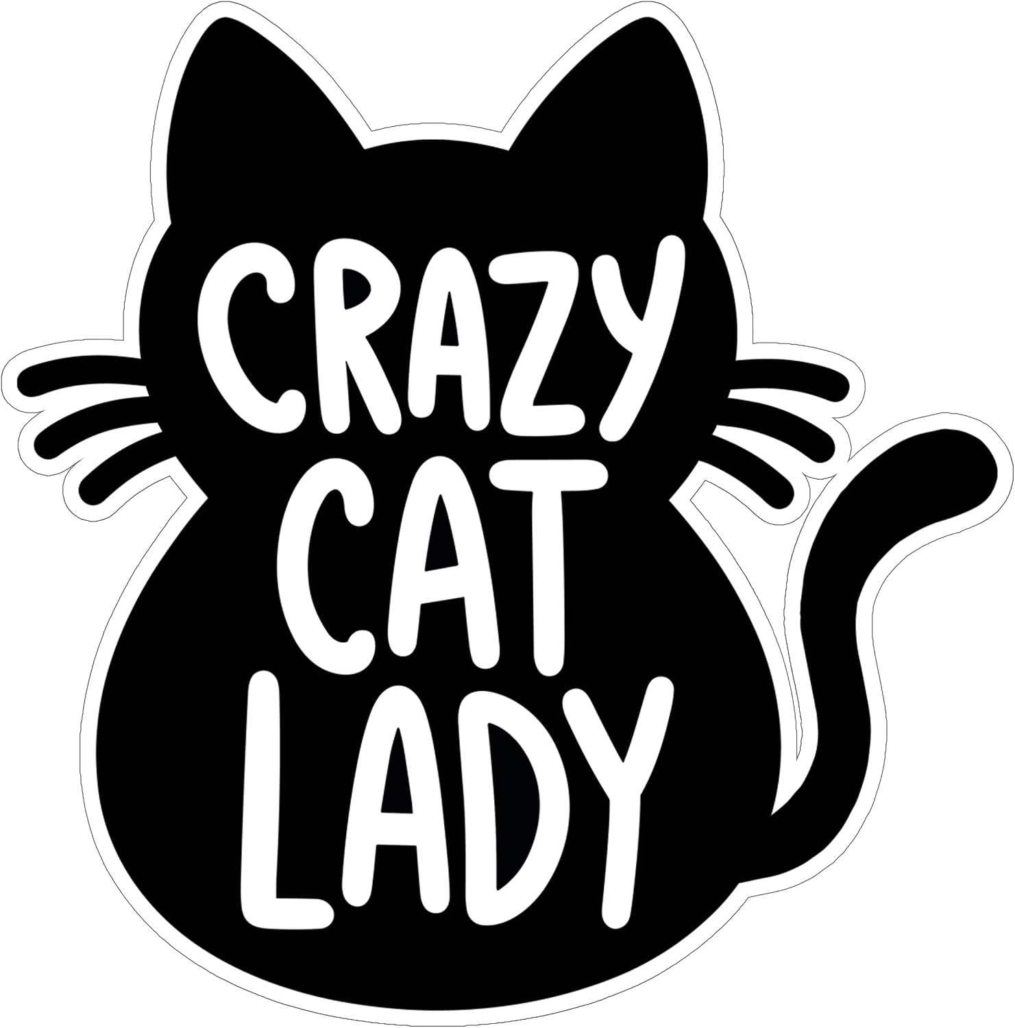 Crazy Cat Lady Waterproof Vinyl Sticker 4 Inch Decal