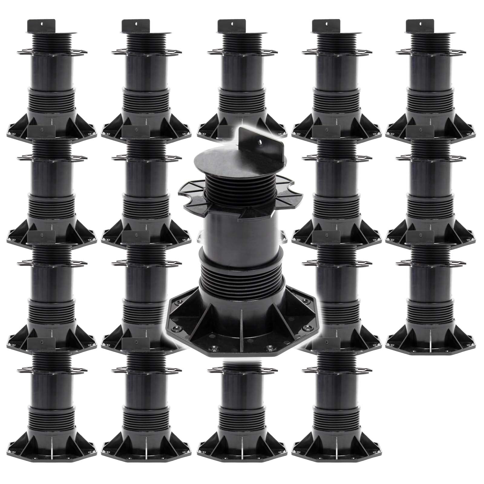 XPOtool Set 20 supporti per pavimenti galleggianti Altezza regolabile 140-​210mm Max 2700 kg Piedini per decking