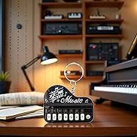 Vista 3 de Llavero de micro piano negro, teclado portátil, mini llavero de teclado electrónico con luces, pianos y teclados, llavero de instrumentos musicales