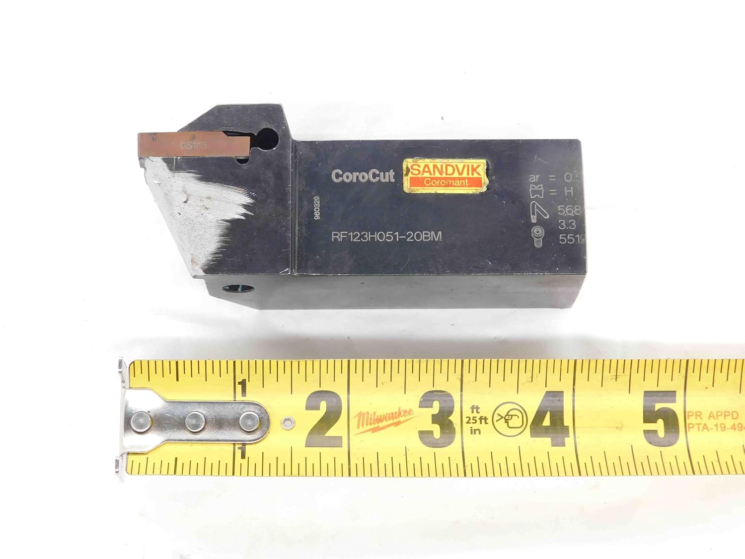 SANDVIK COROMANT RF123H051-20BM Lathe Turning Tool Holder 1 1/4 Shank Parting - DM3292BU5