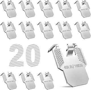 Claw Drywall Picture Hanger 20 Pack - Heavy Duty No Damage Hooks Holds 40lbs, Nail-Free Tool-Free Wall Hangers for Picture Frames, Room & Office Decor
