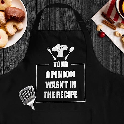 Miniatura 3 de Delantales para hombres, delantales divertidos para hombres, correa ajustable para el cuello impermeable y a prueba de aceite, ideal para cocinar,