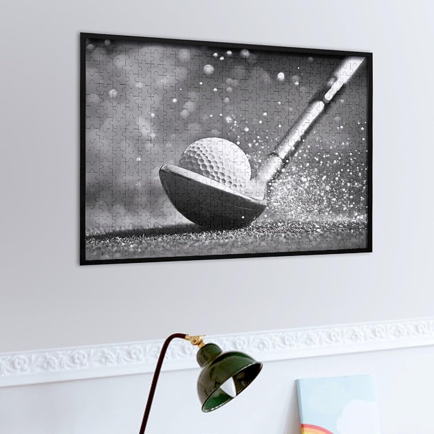 Black and White Golf Wood Puzzle Challenging Jigsaw Puzzles for Women Men