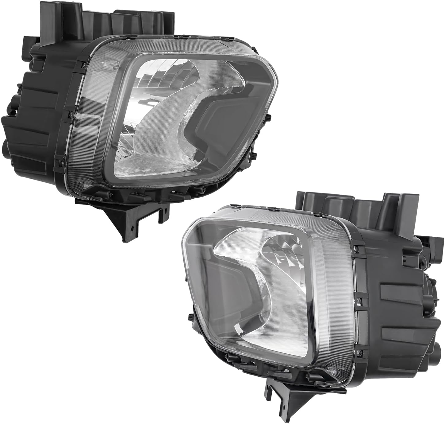 Headlights Headlamp For 2020-2021 for Kia Soul,Halogen Passenger/Driver Side Headlight with Waterproof,Left/Right Side Driect Replacement,Pair Headlight Assembly Chrome Black Clear Lens (Left + Right)
