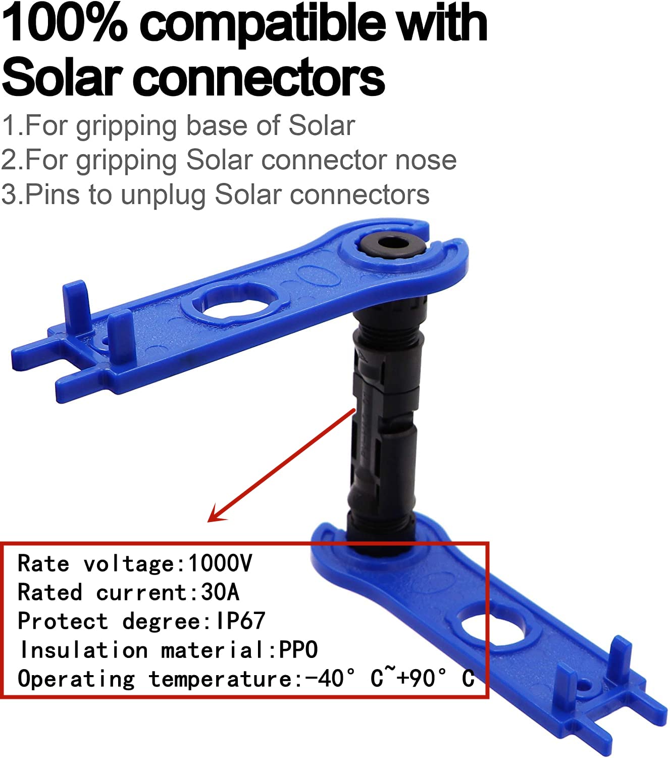 12 Paar Solar-Steckverbinder IP67 + Montage-Schraubenschlüssel – Für PV-Kabel 2,5–6 Mm²