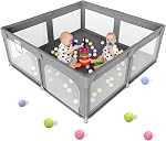 Palopalo 70x59in Extra Large Baby Playpen Ideal for First-time Mom | Big Playard for Multiple Babies and Toddlers, Non-Foldable and Baby Activity Center, Infants Play Pen with Breathable Mesh