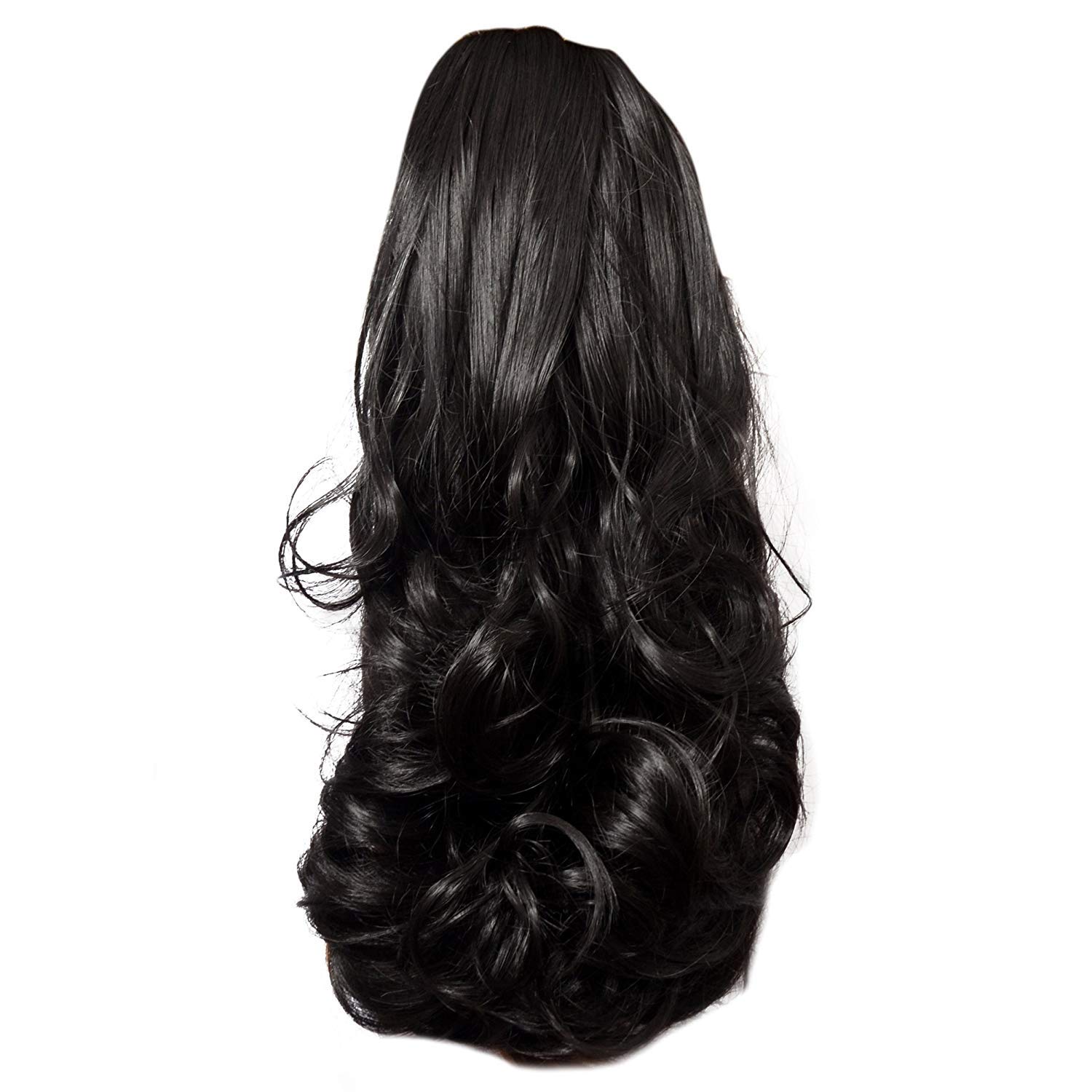 Mansiyaorange Korean New Premium Stylish Synthetic 17 Inch Full Length Natural Full Natural Curly Curve Style Hair Extention/Hair Grip/Hair With Plastic Hair Cluture For Girls And Women(13' Inch Long )