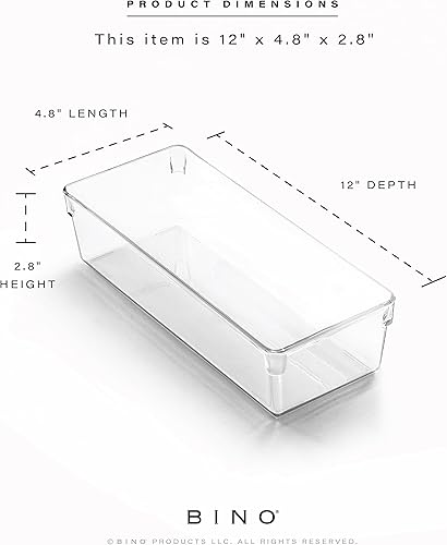 Miniatura 3 de BINO | Oblong Plastic Drawer Organizer Bin, 2-Pack | THE ARTISAN COLLECTION | Multi-Purpose | Durable | BPA-Free | Desk, Vanity, Bathroom & Makeup