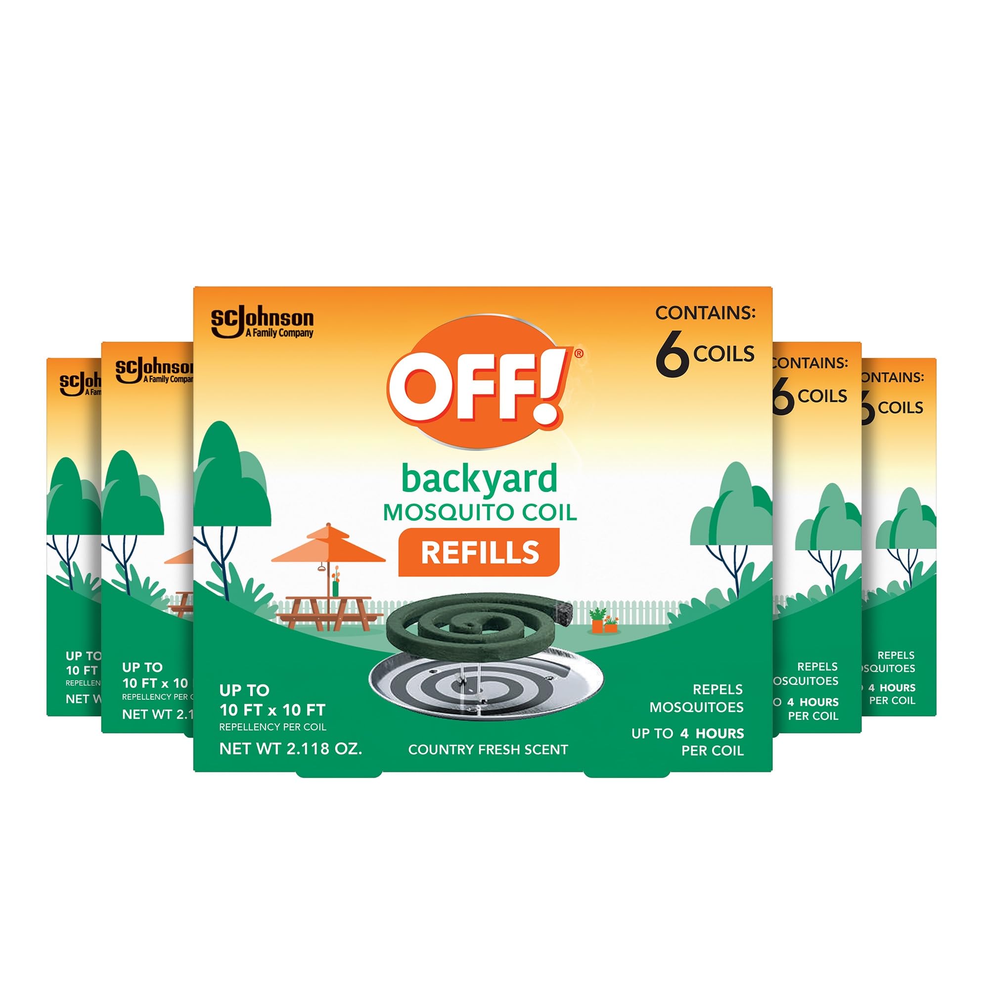 OFF! Backyard Mosquito Coil Refills Repels Mosquitoes for Patio and Deck Outdoor Use Up to 4 Hours per Coil 6 Count (Pack of 5)