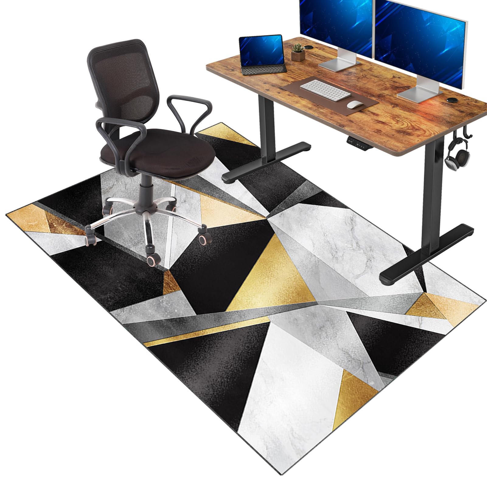 VETCS Gaming Stuhl Unterlage, Bürostuhl Unterlage, Bodenschutz Matte für Bürostuhl, Schreibtischstuhl Unterlage für zu Hause, Bodenschutzmatte für Hartböden, Gaming Teppich für Parkett 100 x 140 cm