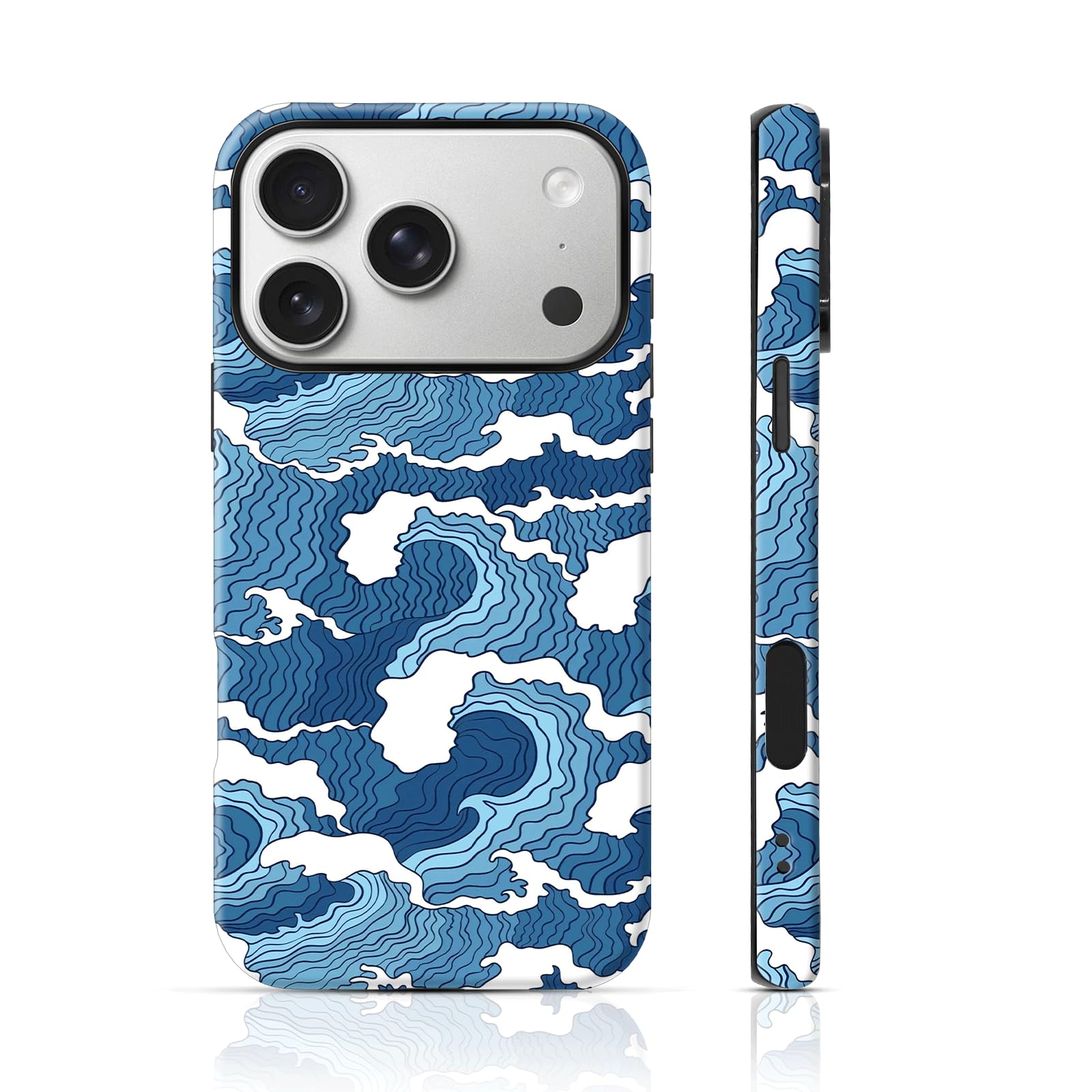 Amazon.com: for iPhone 17 Pro Max Case Blue Ocean Waves Pattern